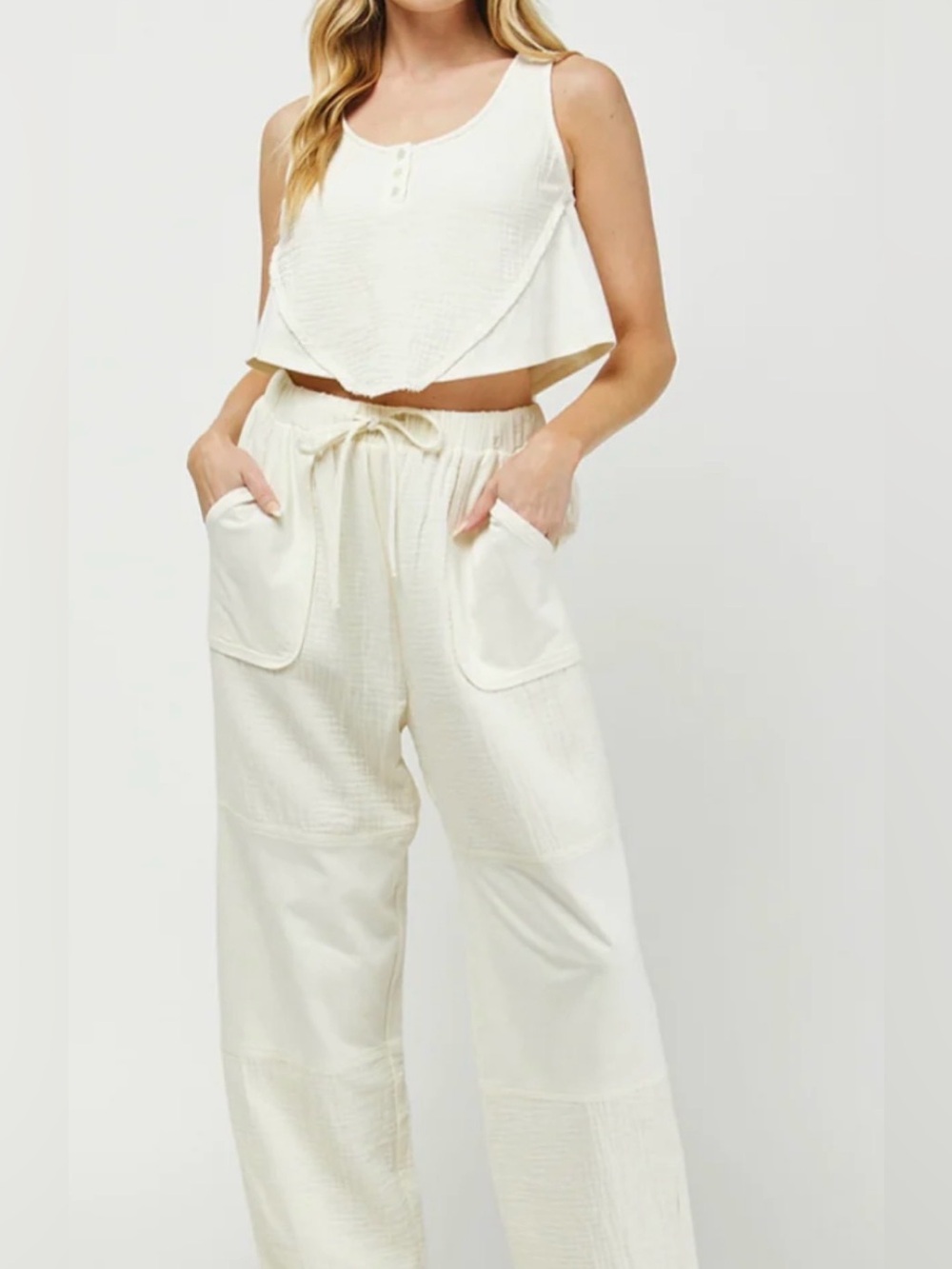 Cotton Drawstring Pants